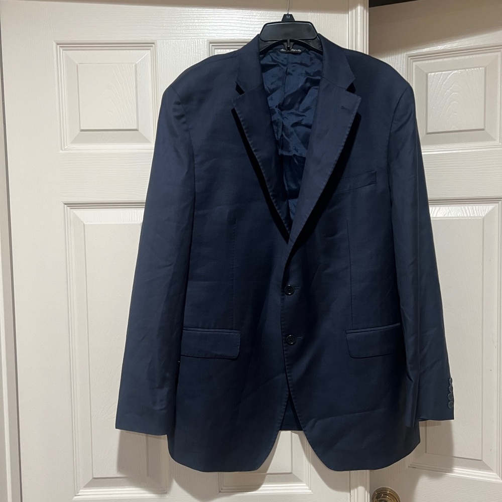 Ermenegildo Zegna Saks Fifth‎ Avenue Wool Blue Tailored Formal Suit Jacke…